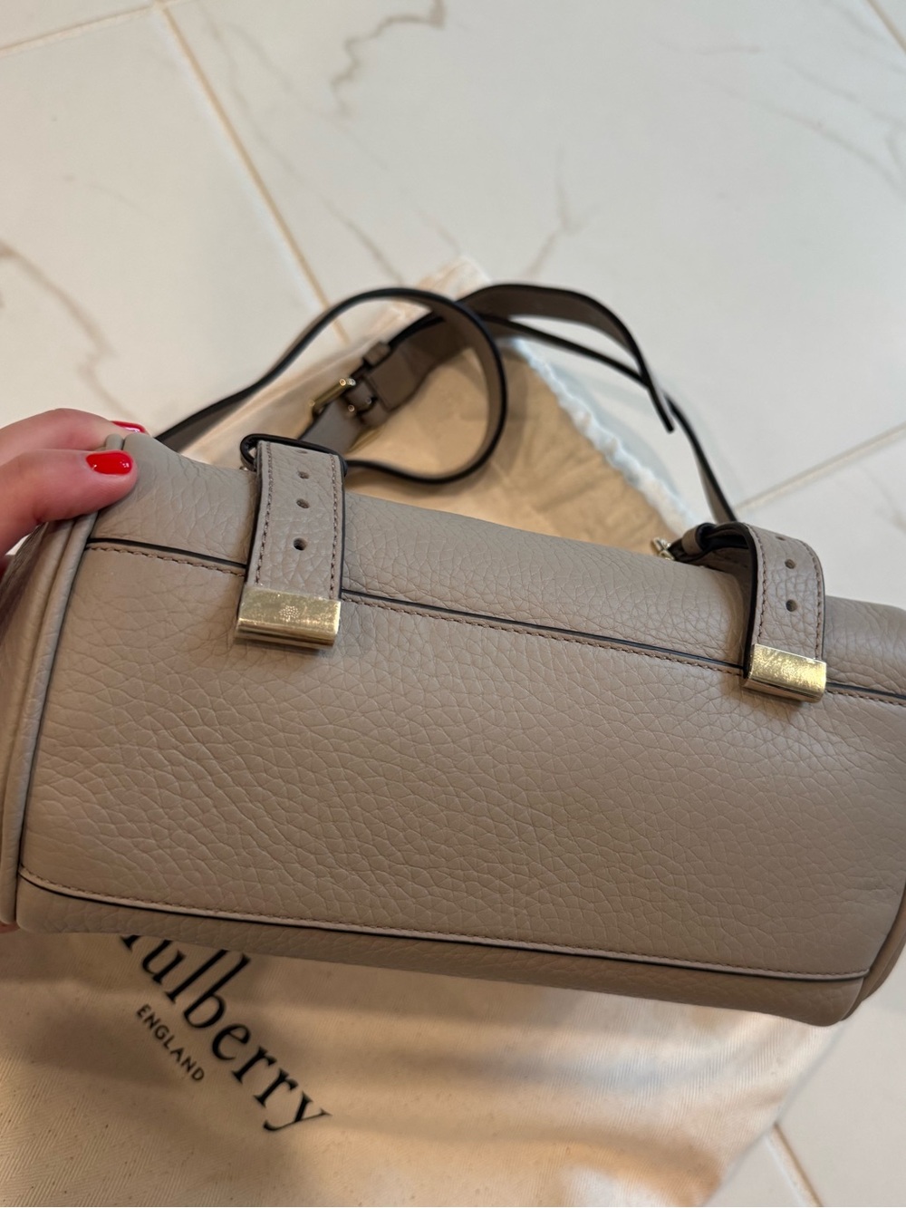 Mulberry Mini Alexa Leather Satchel in Cashmere Taupe NWOT - Picture 8 of 13